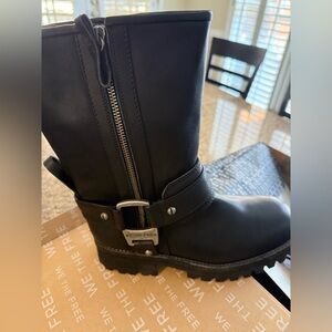 Free People Black Engineer Boots